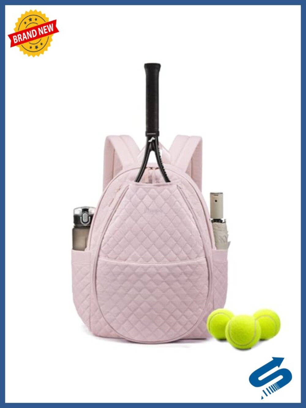 Quilted Tennis Pickleball Racket Bag Backpack for Women